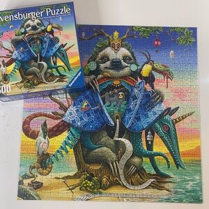 Ravensburger Afterglow Dulk Sloth 500 Piece Colorful Animal Puzzle Square 500pc
